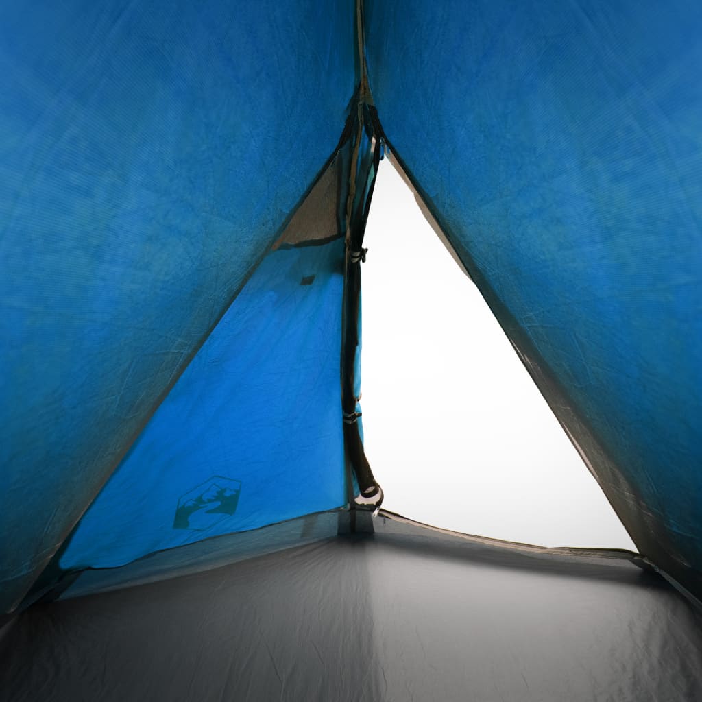 Tente de camping 2 personnes bleue 267x154x117 cm 185T taffetas