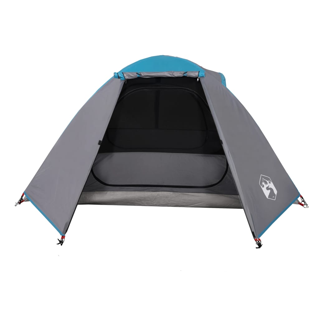 Tente de camping 2 personnes bleue 224x248x118 cm 185T taffetas