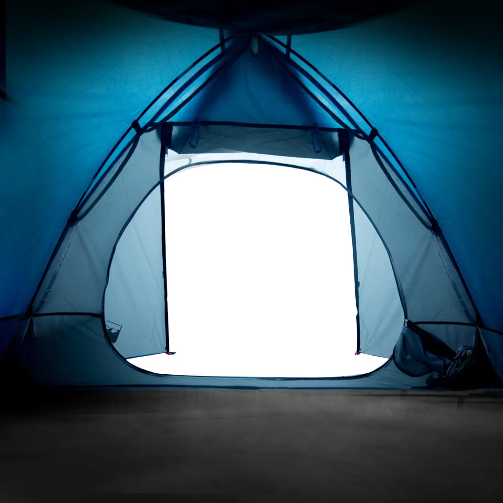 Tente de camping 2 personnes bleue 224x248x118 cm 185T taffetas
