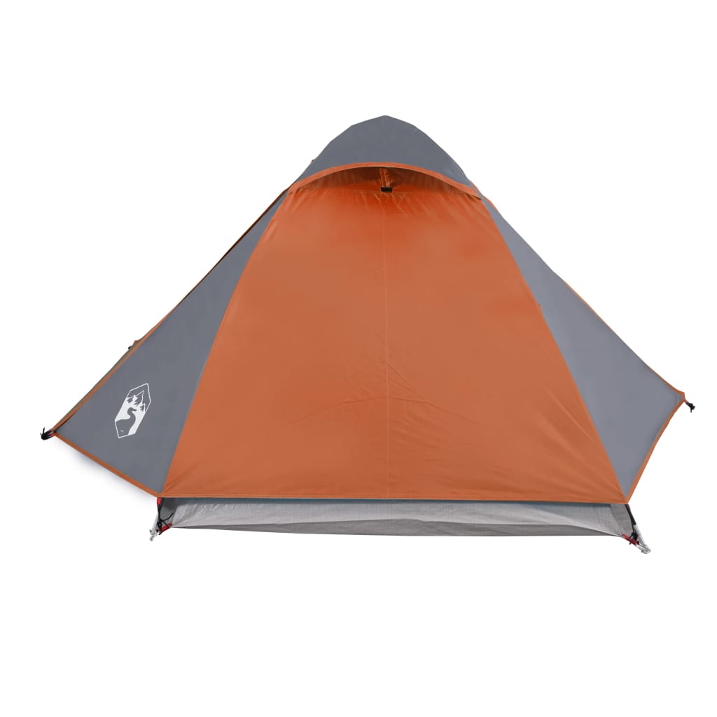 Tente de camping 2 personnes gris &amp; orange 224x248x118 cm 185T taffetas