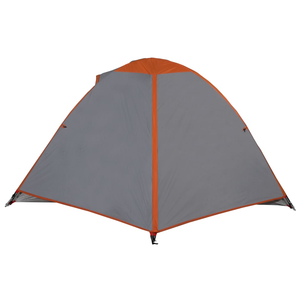 Tente de camping 2 personnes gris &amp; orange 224x248x118 cm 185T taffetas