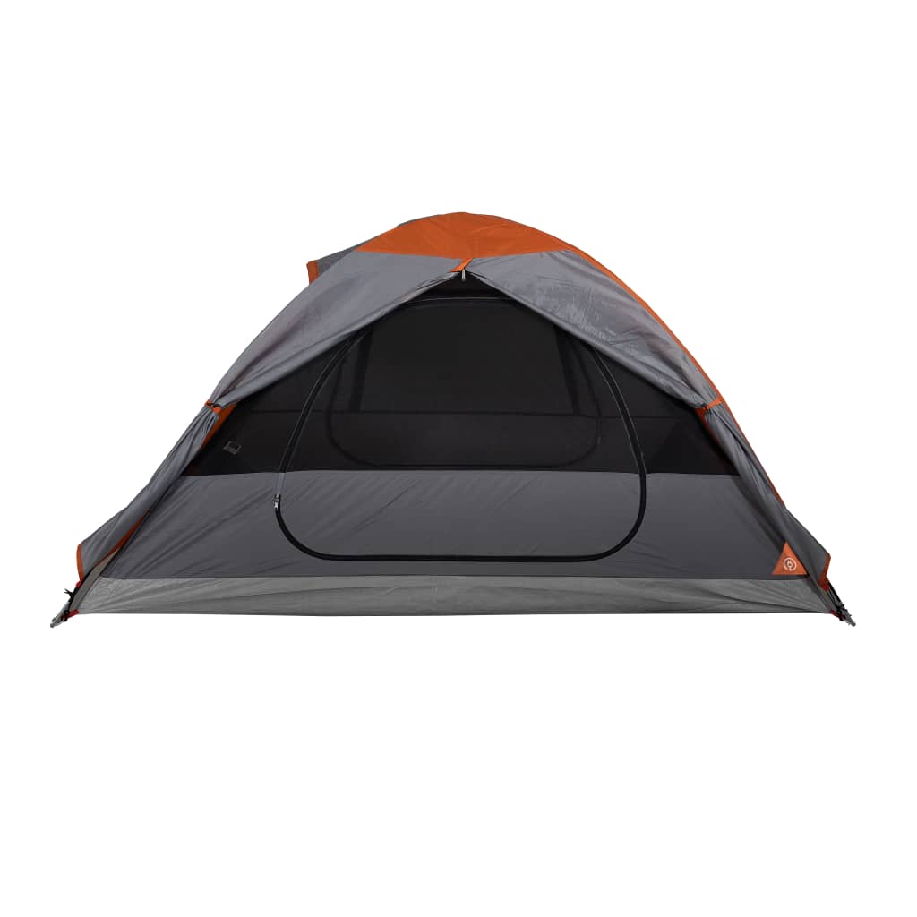Tente de camping 2 personnes gris &amp; orange 224x248x118 cm 185T taffetas