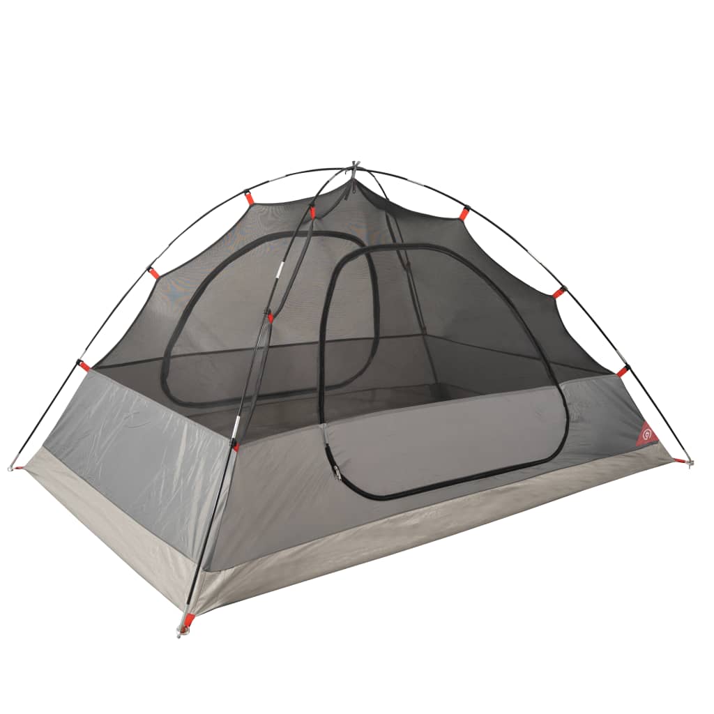 Tente de camping 2 personnes gris &amp; orange 224x248x118 cm 185T taffetas