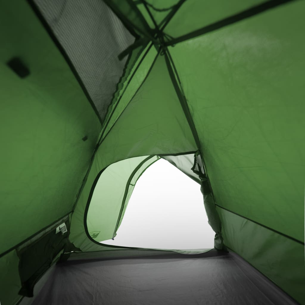 Tente de camping 2 personnes verte 254x135x112 cm 185T taffetas