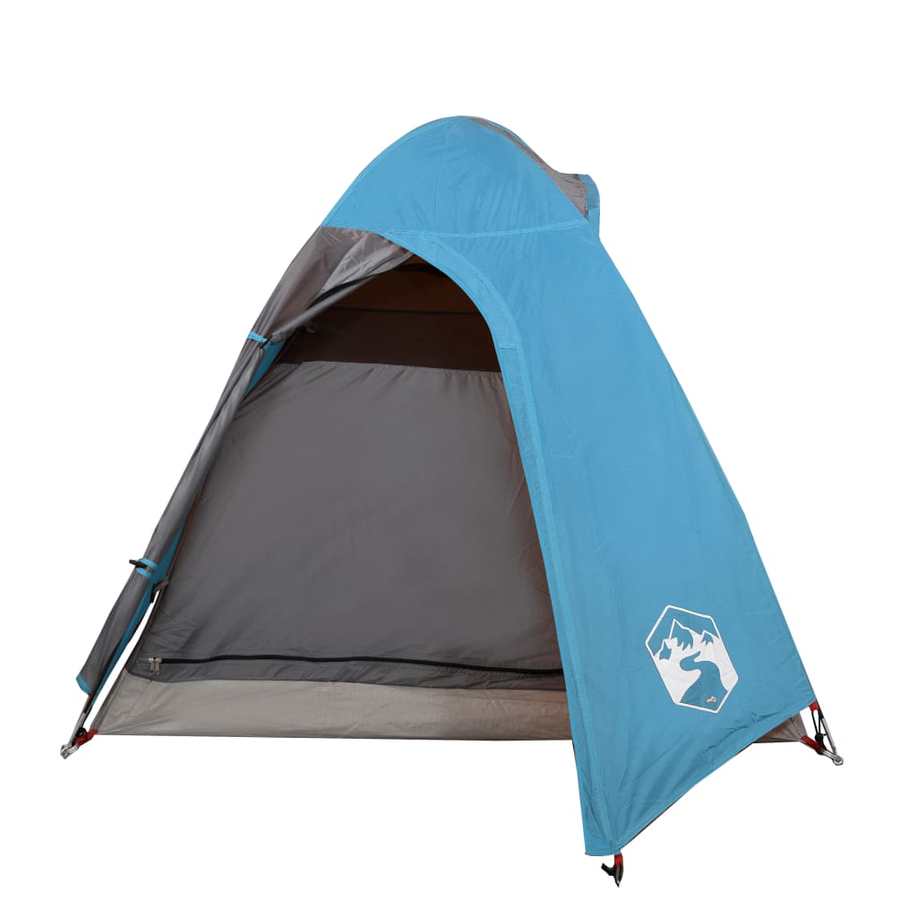 Tente de camping 2 personnes bleue 254x135x112 cm 185T taffetas