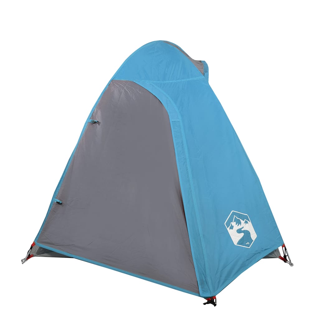 Tente de camping 2 personnes bleue 254x135x112 cm 185T taffetas