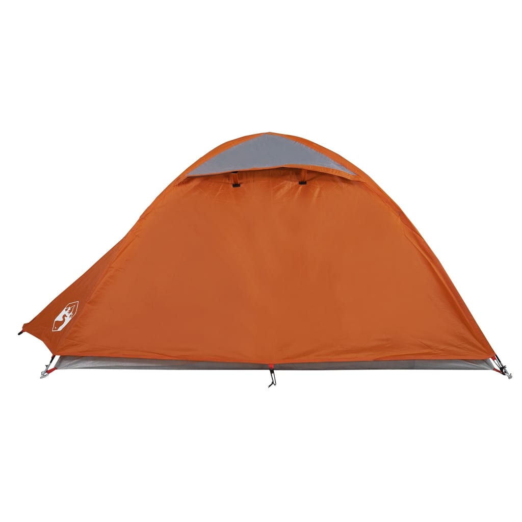Tente de camping 2 personnes gris &amp; orange 254x135x112 cm 185T taffetas