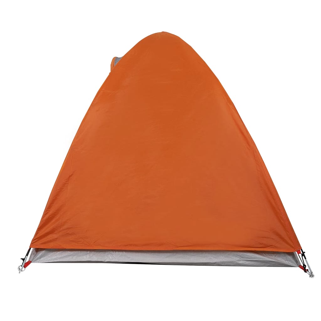 Tente de camping 2 personnes gris &amp; orange 254x135x112 cm 185T taffetas