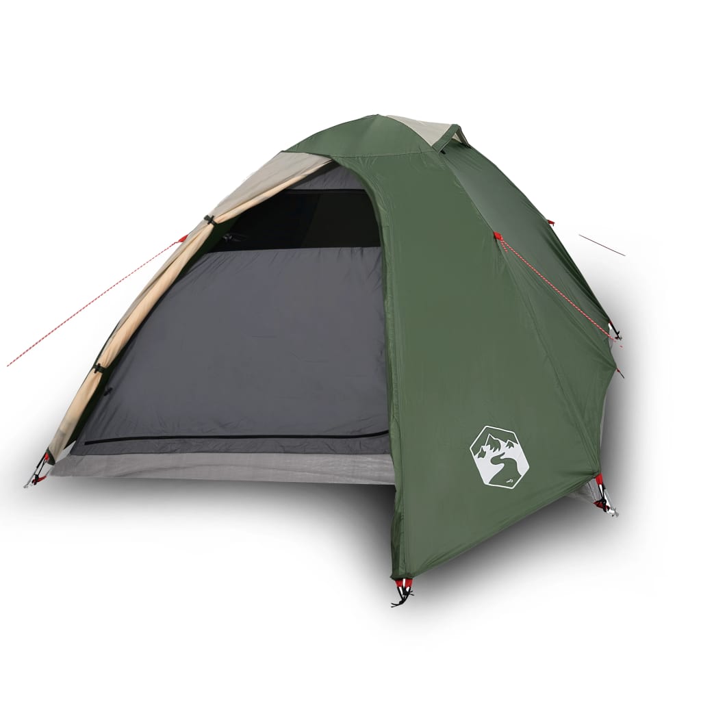 Tente de camping 2 personnes verte 264x210x125 cm 185T taffetas