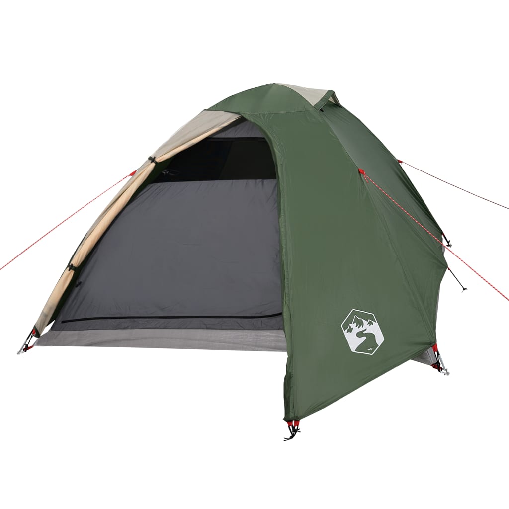 Tente de camping 2 personnes verte 264x210x125 cm 185T taffetas