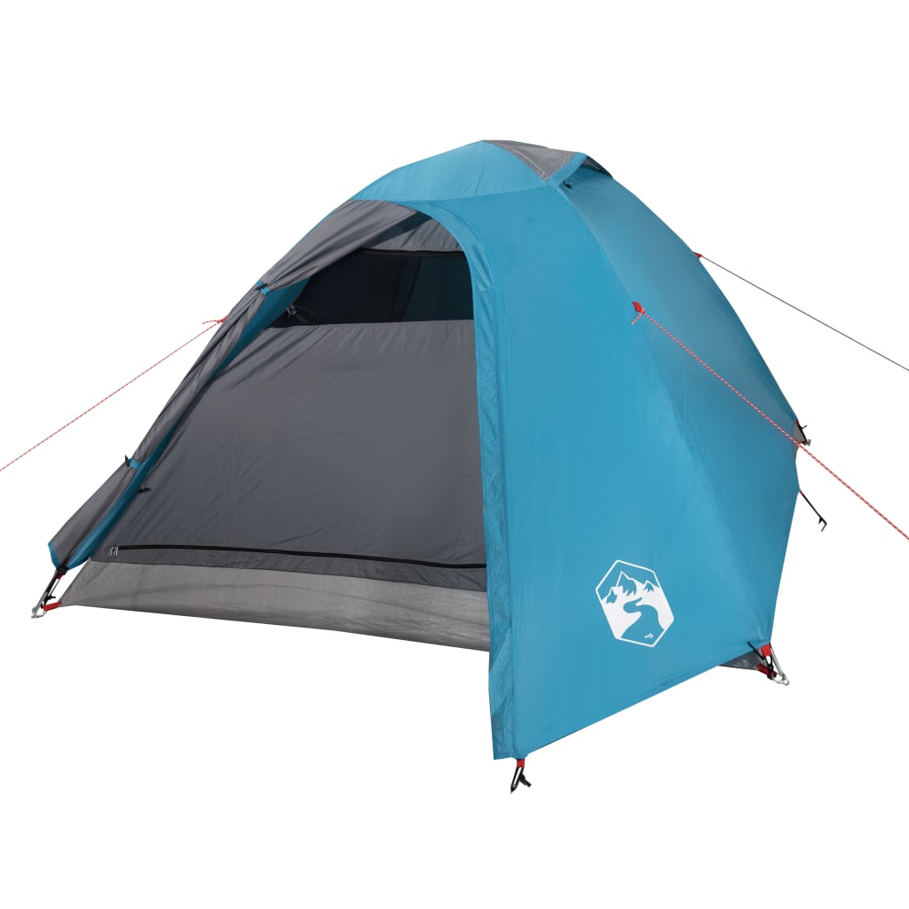 Tente de camping 2 personnes bleue 264x210x125 cm 185T taffetas