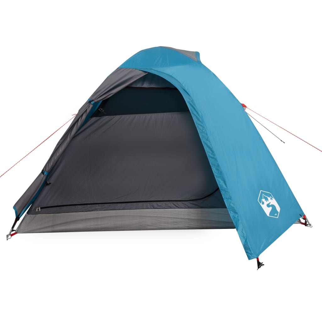 Tente de camping 2 personnes bleue 264x210x125 cm 185T taffetas