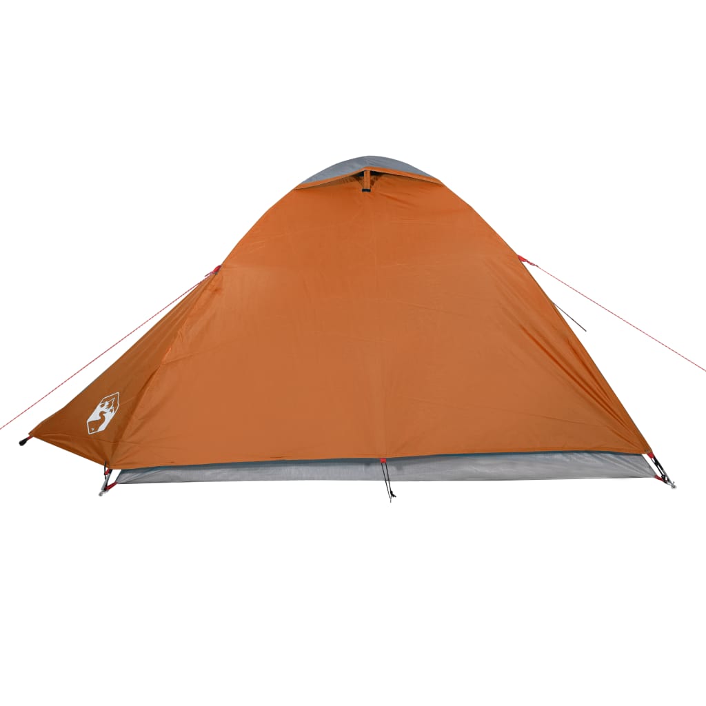 Tente de camping 2 personnes gris &amp; orange 264x210x125 cm 185T taffetas