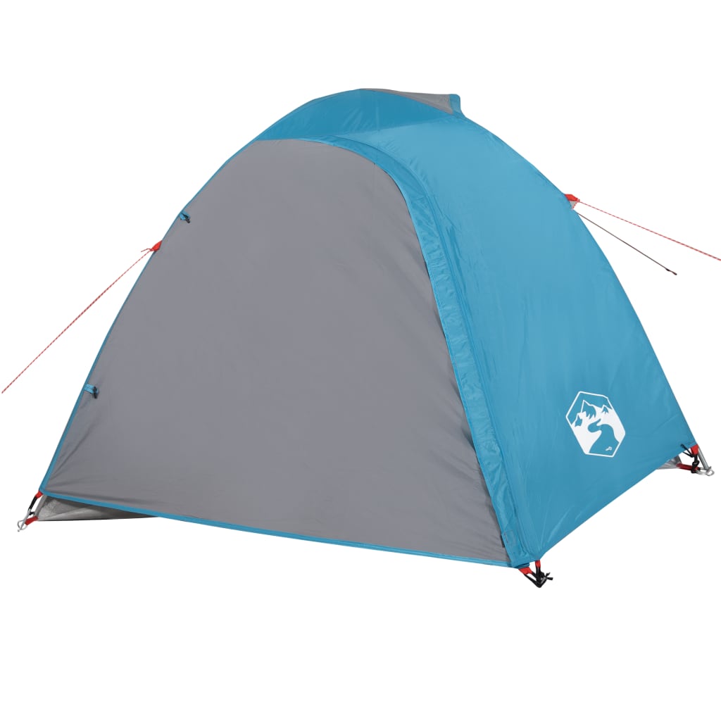 Tente de camping 4 personnes bleue 267x272x145 cm 185T taffetas