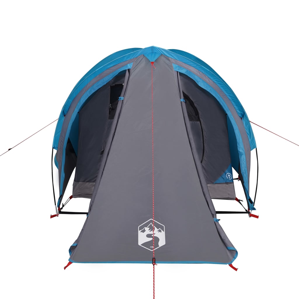 Tente de camping 2 personnes bleue 320x140x120 cm 185T taffetas