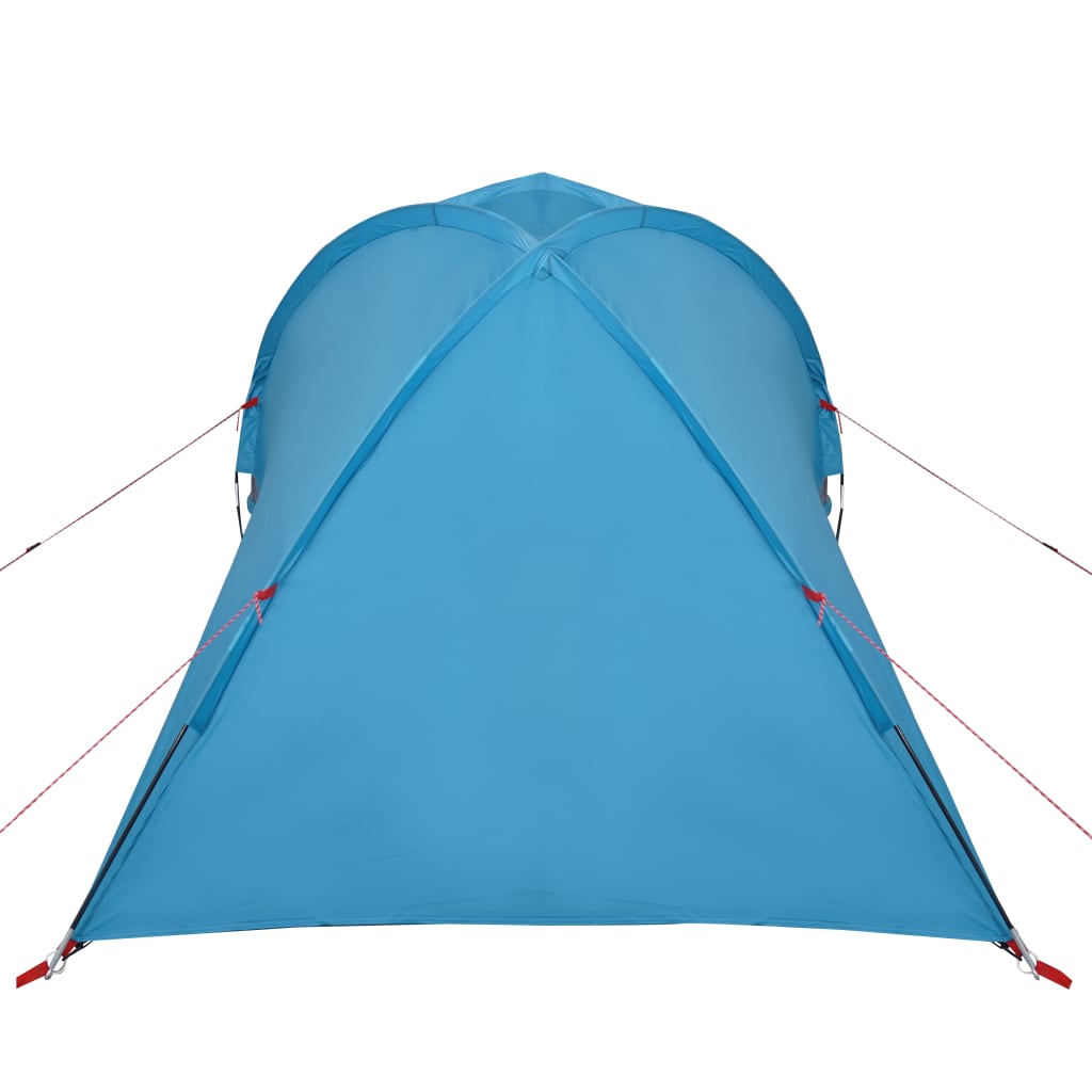 Tente de camping 2 personnes bleue 320x140x120 cm 185T taffetas