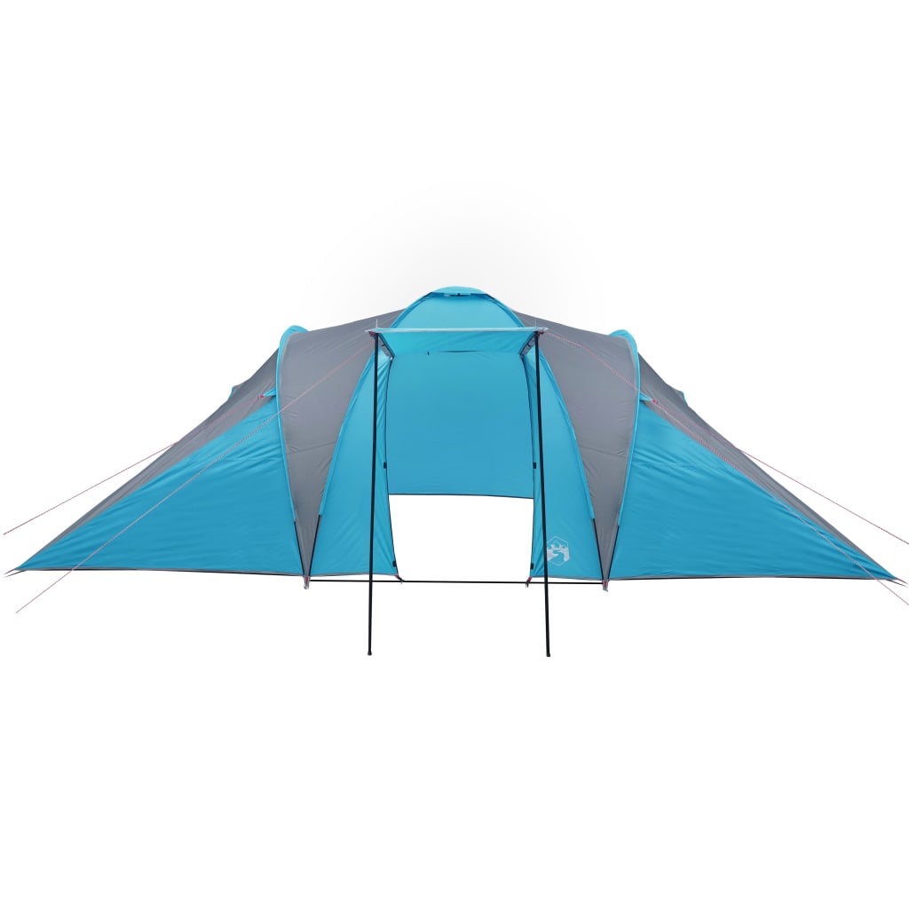 Tente de camping 6 personnes bleue 576x238x193 cm 185T taffetas