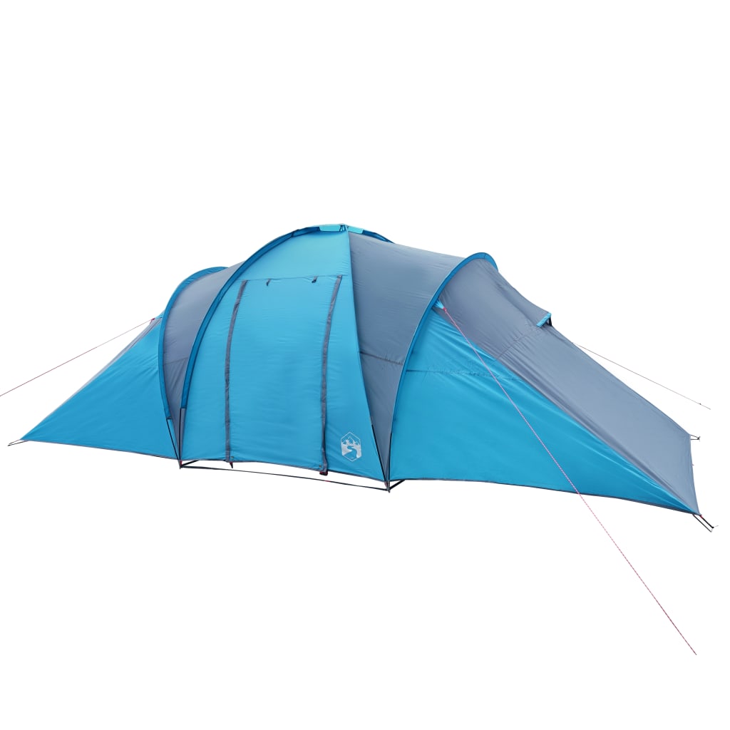 Tente de camping 6 personnes bleue 576x238x193 cm 185T taffetas