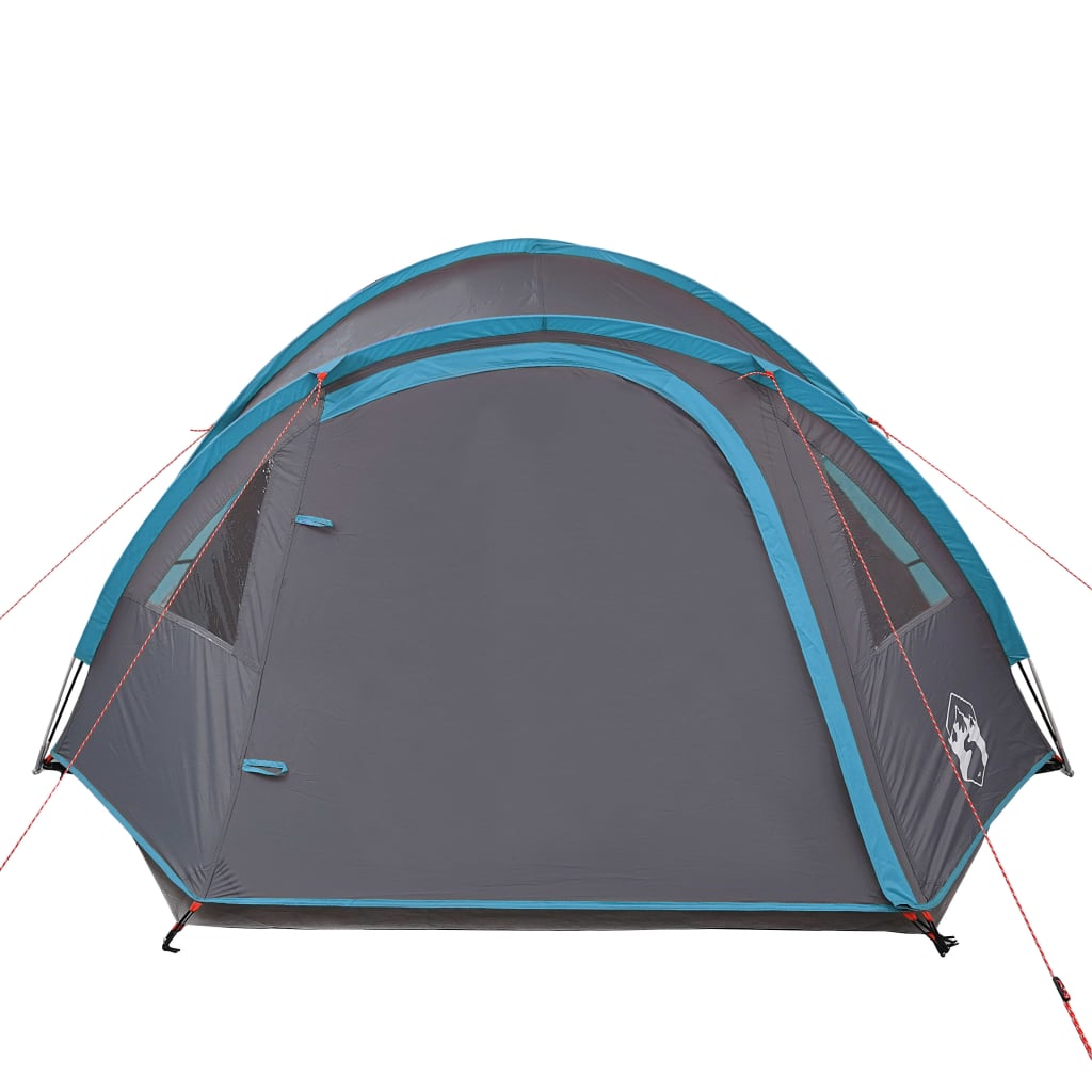 Tente de camping 4 personnes bleue 300x250x132 cm 185T taffetas