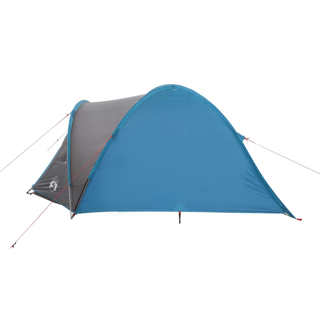 Tente de camping 4 personnes bleue 300x250x132 cm 185T taffetas