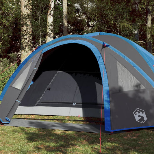 Tente de camping 4 personnes bleue 300x250x132 cm 185T taffetas