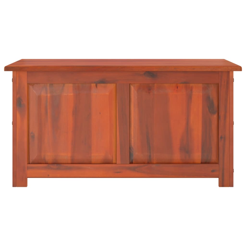 Chest with lid made of brown solid acacia wood