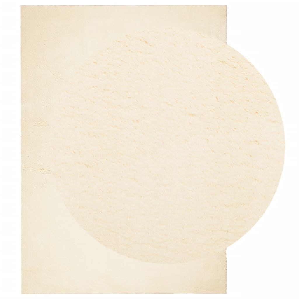 Rug HUARTE Short Pile Soft and Washable Cream 140x200 cm