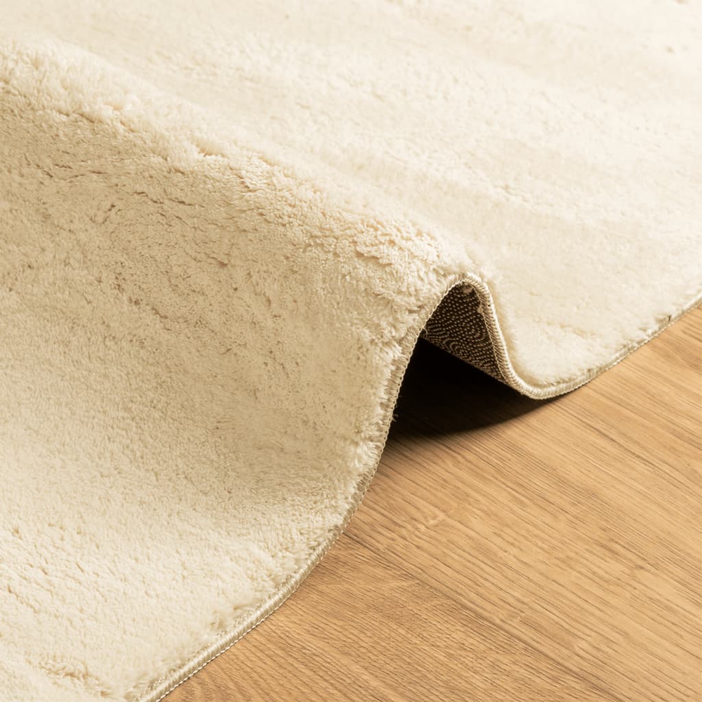 Rug HUARTE Short Pile Soft and Washable Cream 140x200 cm