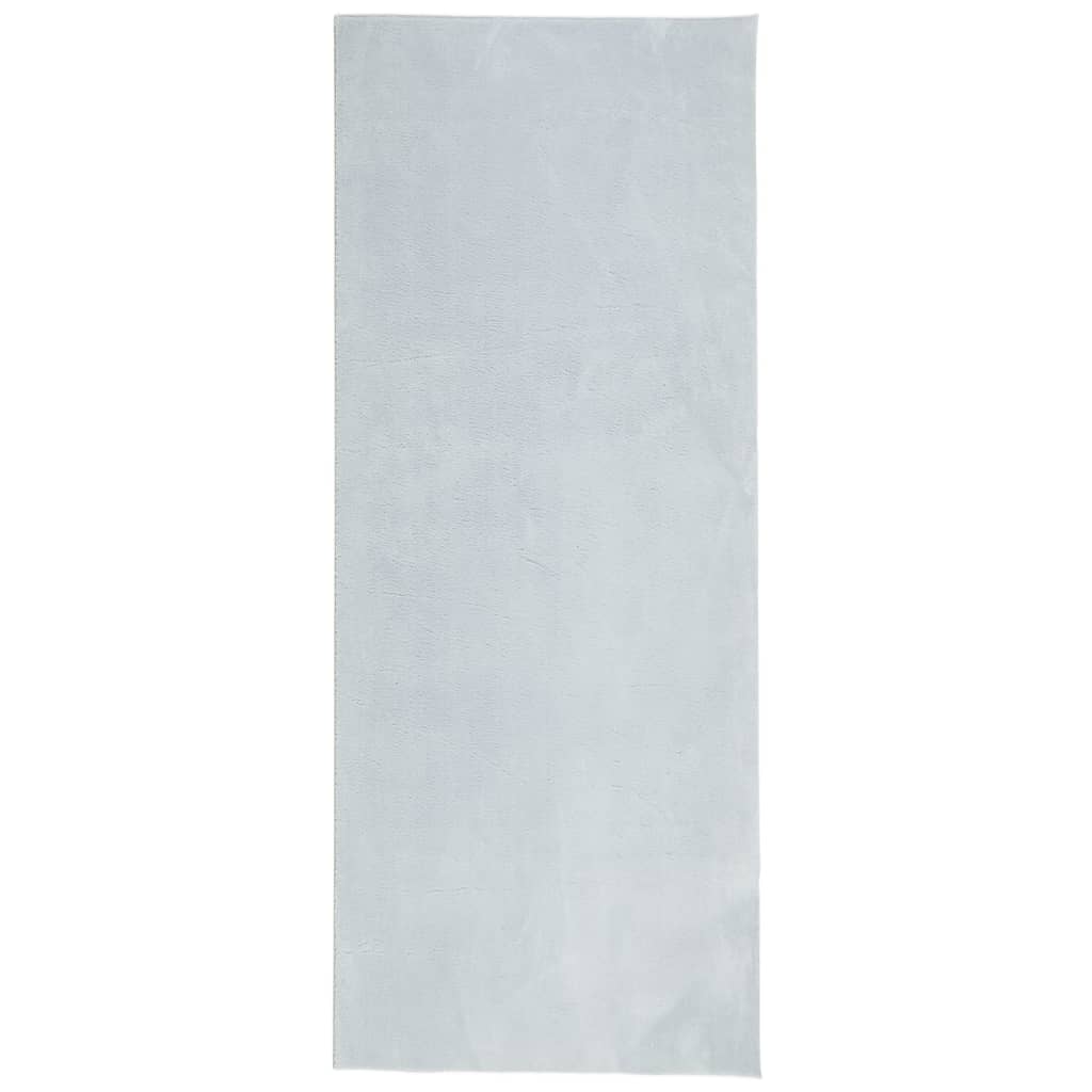 Rug HUARTE short pile soft and washable blue 80x200 cm
