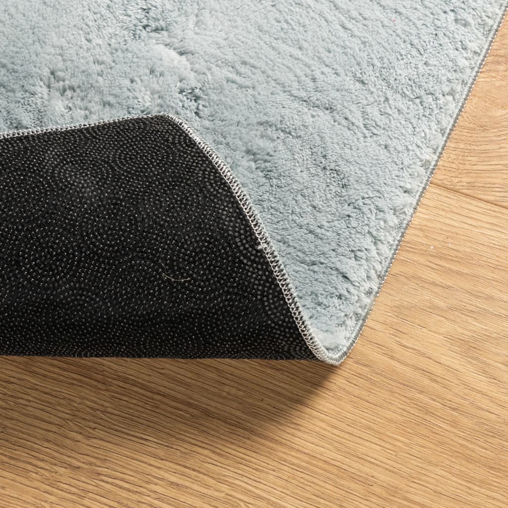 Rug HUARTE short pile soft and washable blue 80x200 cm