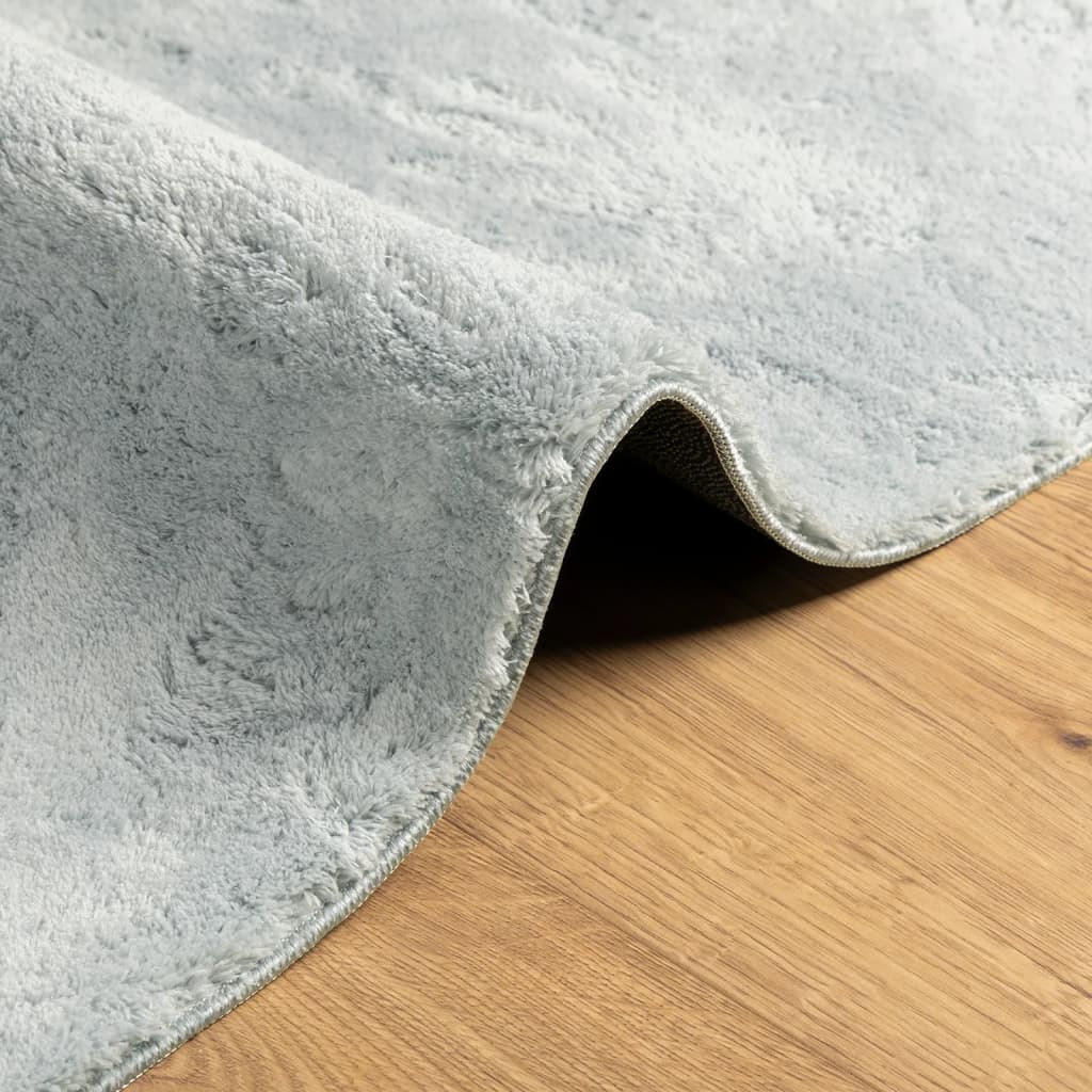 Rug HUARTE short pile soft and washable blue 80x200 cm