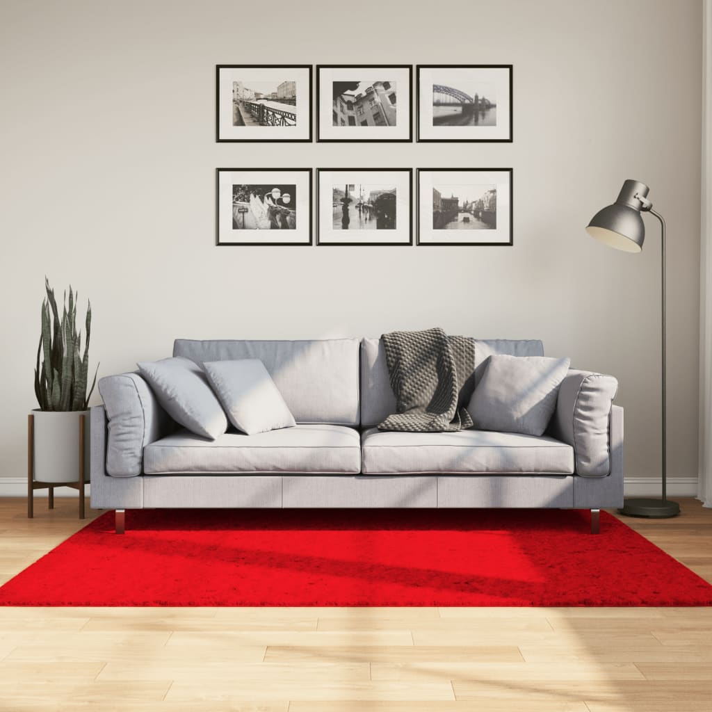 Rug HUARTE Short Pile Soft and Washable Red 120x170 cm