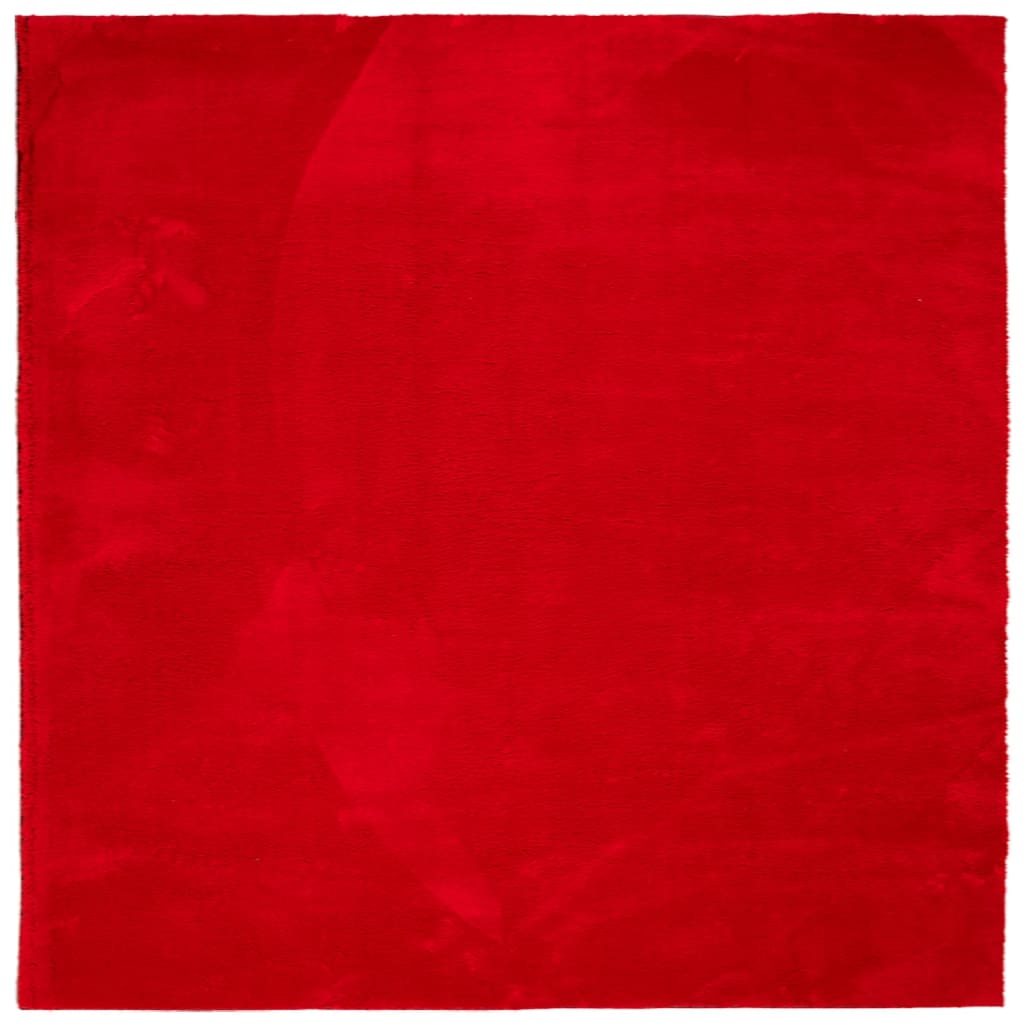 Rug HUARTE Short Pile Soft and Washable Red 160x160 cm
