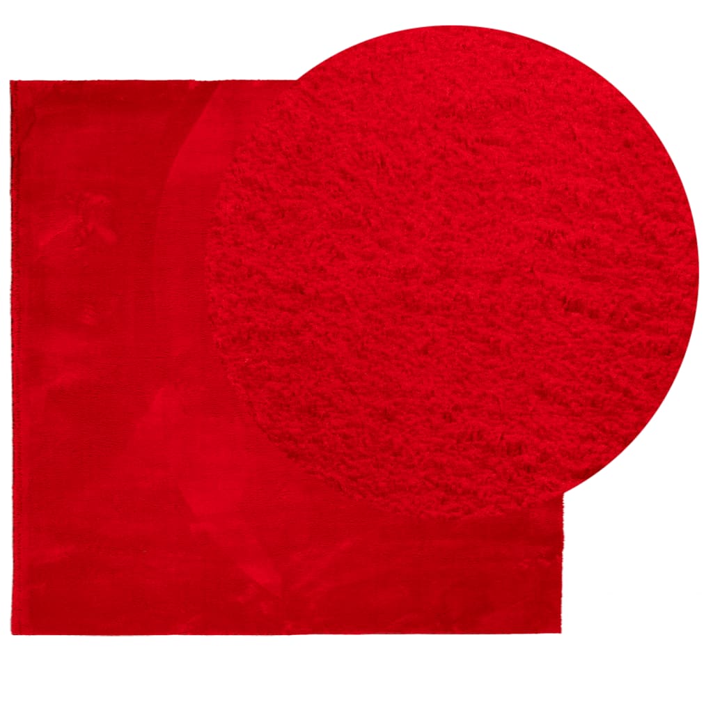 Rug HUARTE Short Pile Soft and Washable Red 240x240 cm