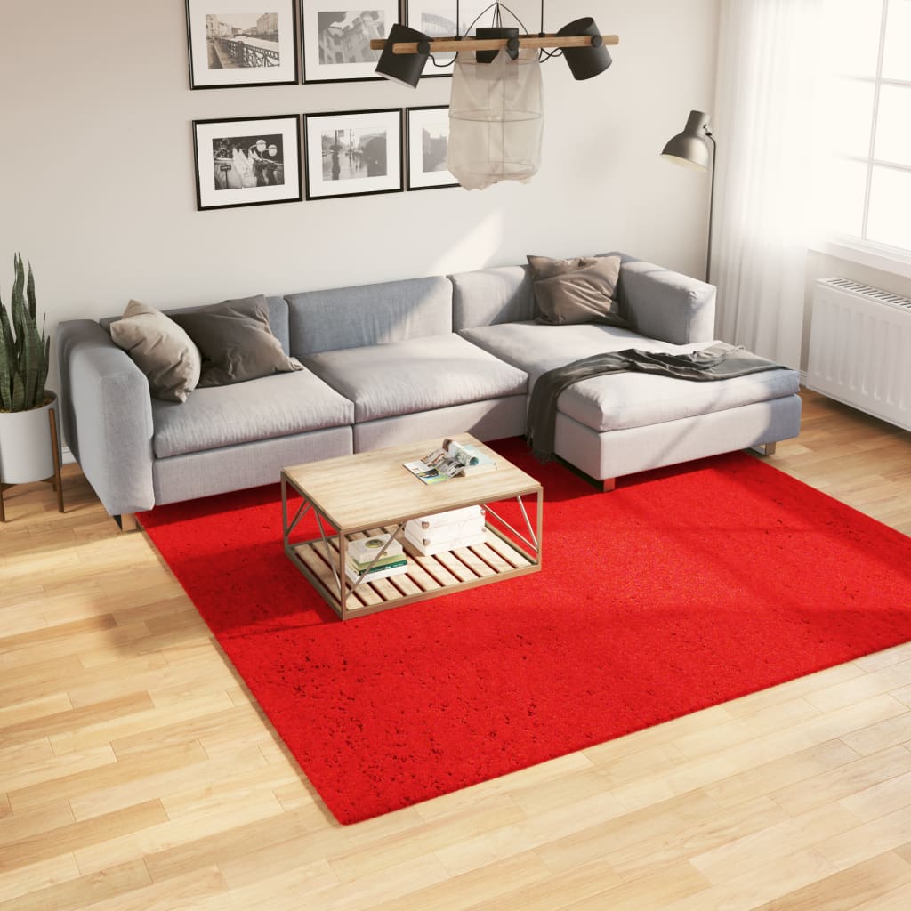 Rug HUARTE Short Pile Soft and Washable Red 240x240 cm