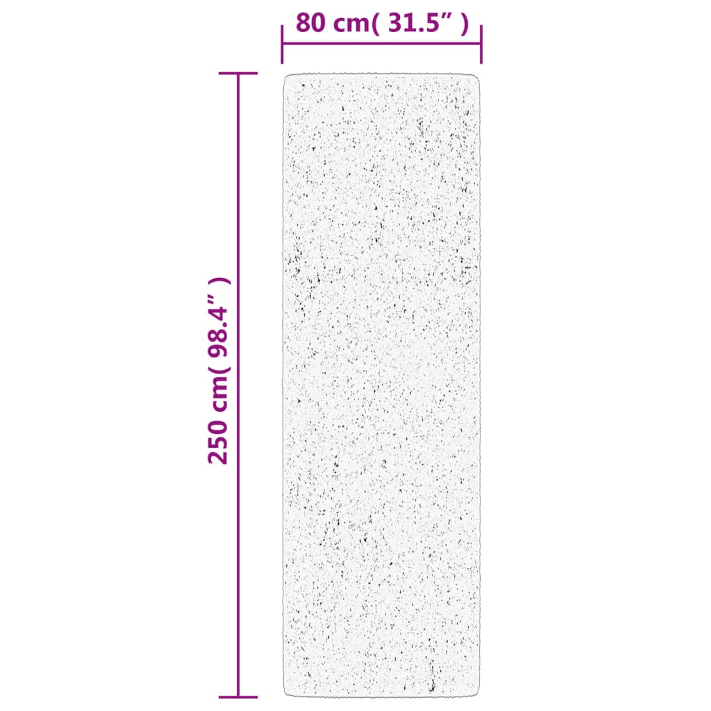 Shaggy rug PAMPLONA high pile modern gray 80x250 cm