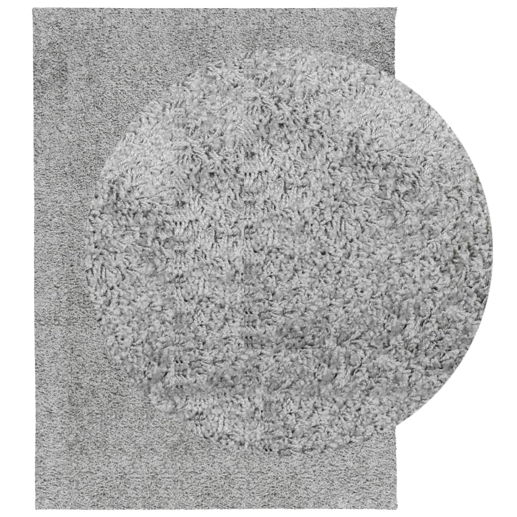 Shaggy rug PAMPLONA high pile modern gray 140x200 cm