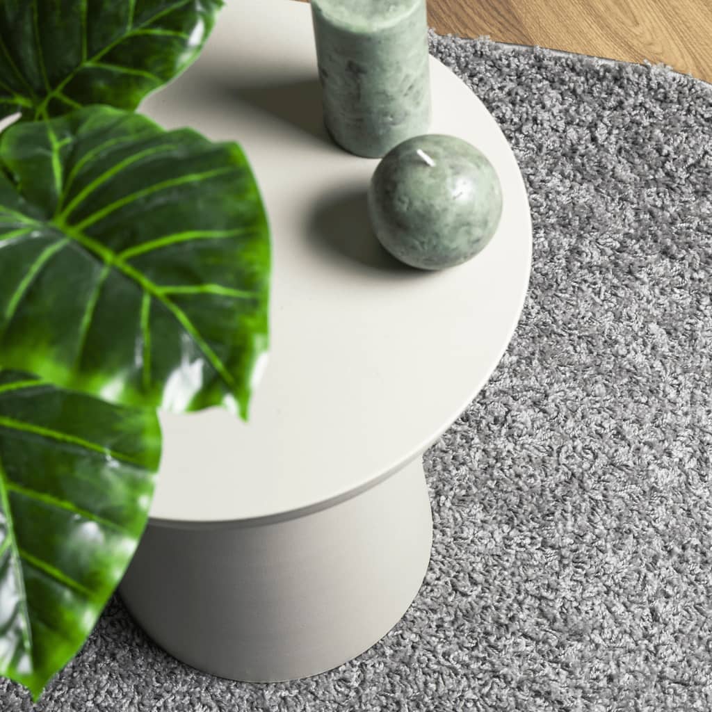 Shaggy rug PAMPLONA high pile modern gray Ø 160 cm