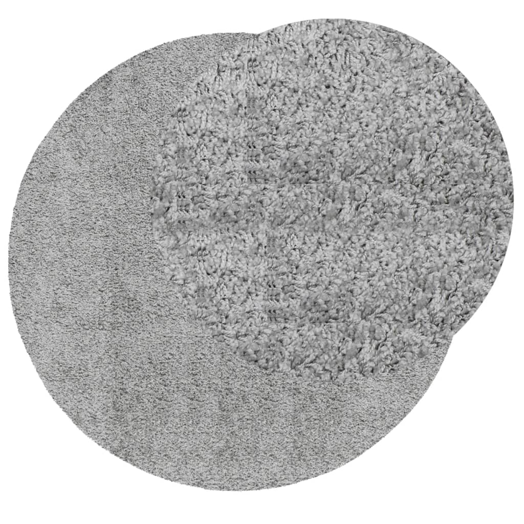 Tapis shaggy PAMPLONA poils longs moderne gris Ø 280 cm
