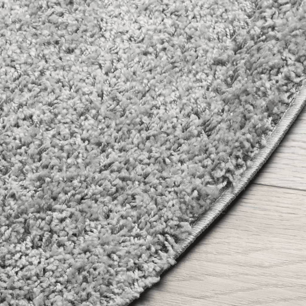 Tapis shaggy PAMPLONA poils longs moderne gris Ø 280 cm