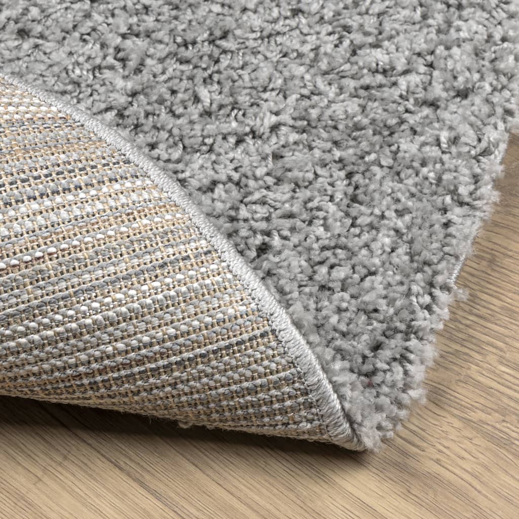 Tapis shaggy PAMPLONA poils longs moderne gris Ø 280 cm