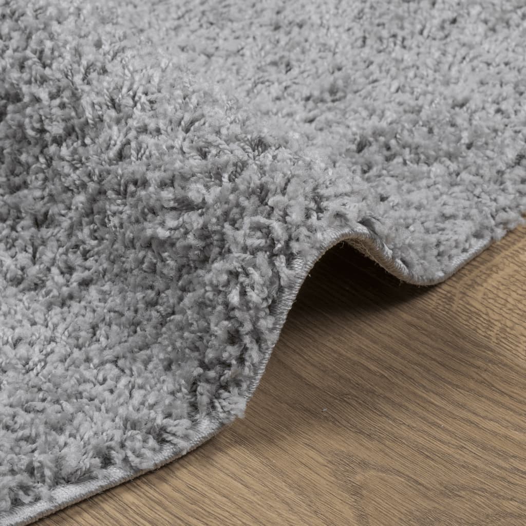 Tapis shaggy PAMPLONA poils longs moderne gris Ø 280 cm