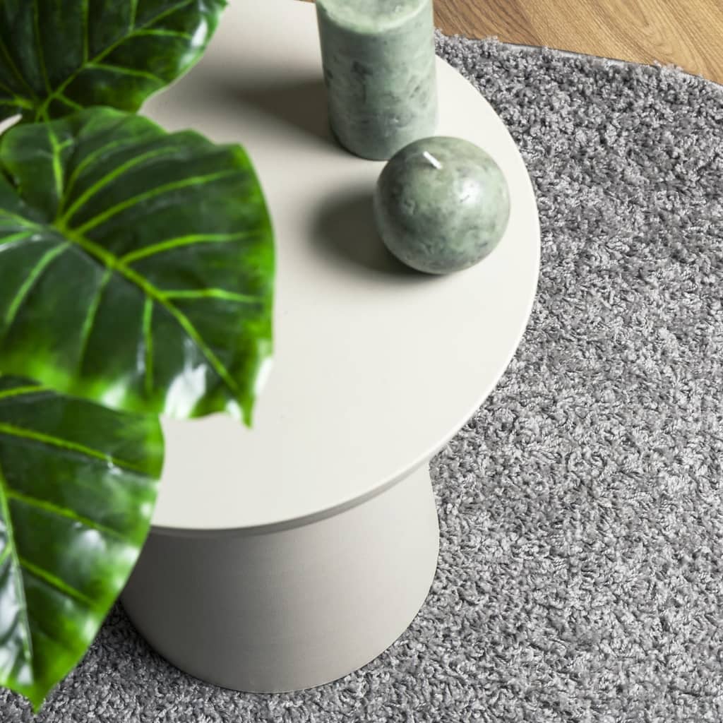 Tapis shaggy PAMPLONA poils longs moderne gris Ø 280 cm