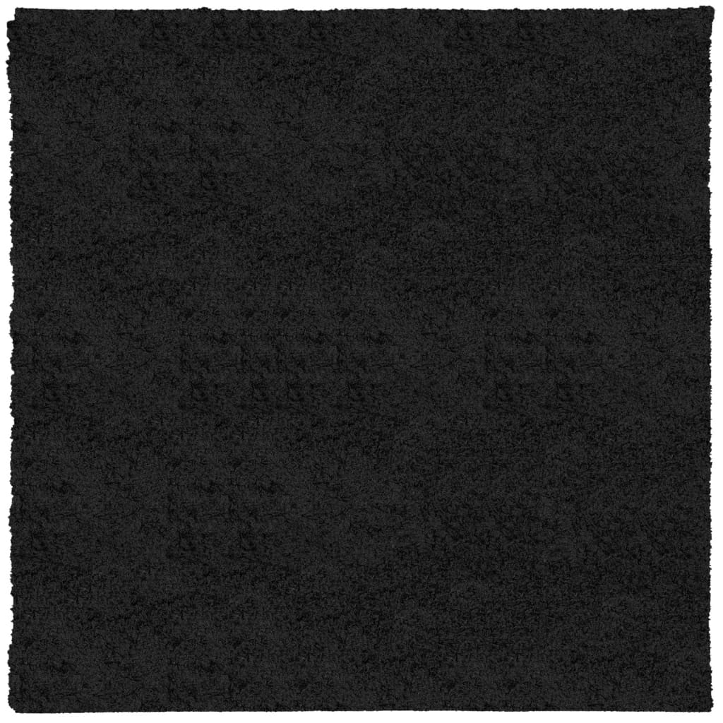 Shaggy rug PAMPLONA high pile modern black 160x160 cm