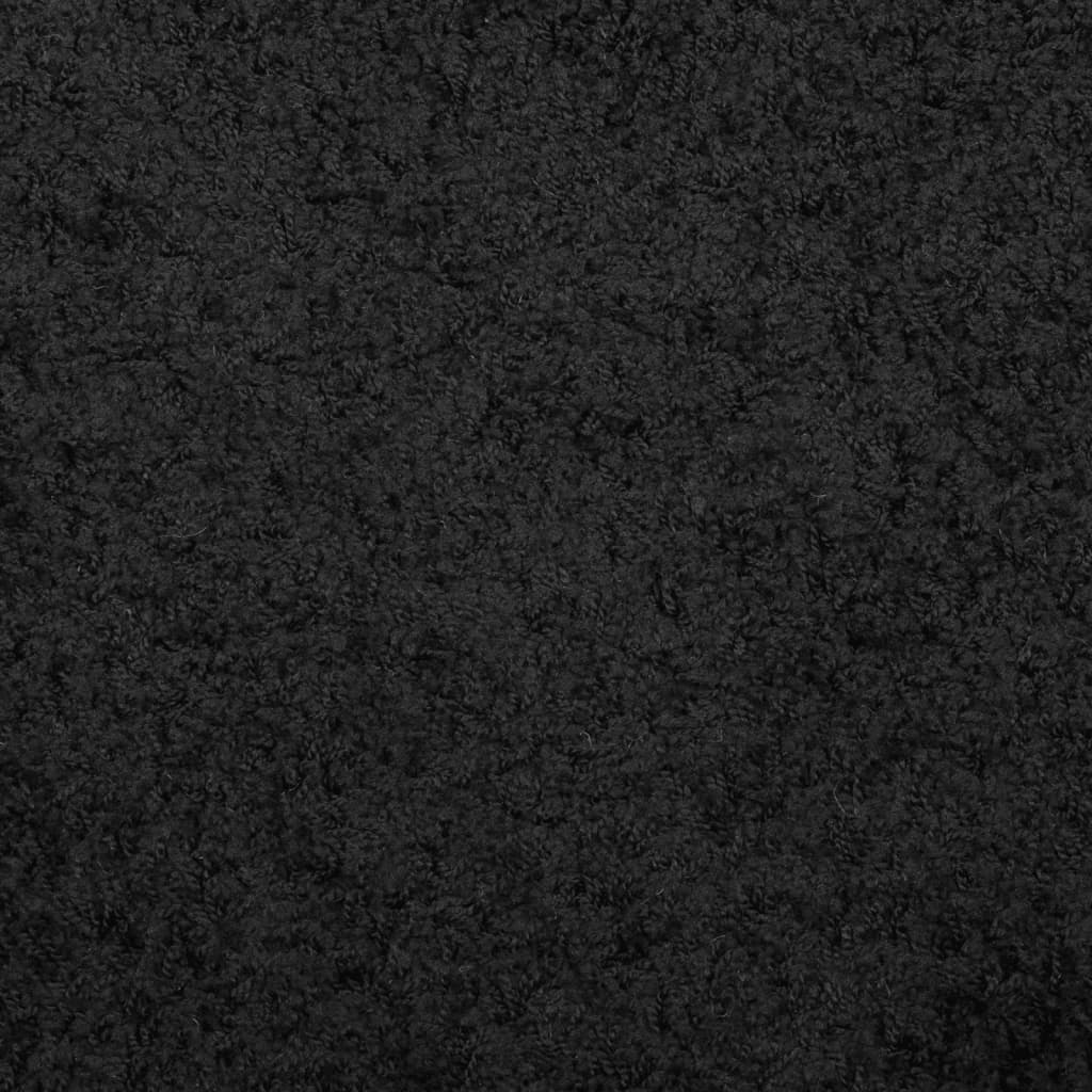 Shaggy rug PAMPLONA high pile modern black 160x160 cm
