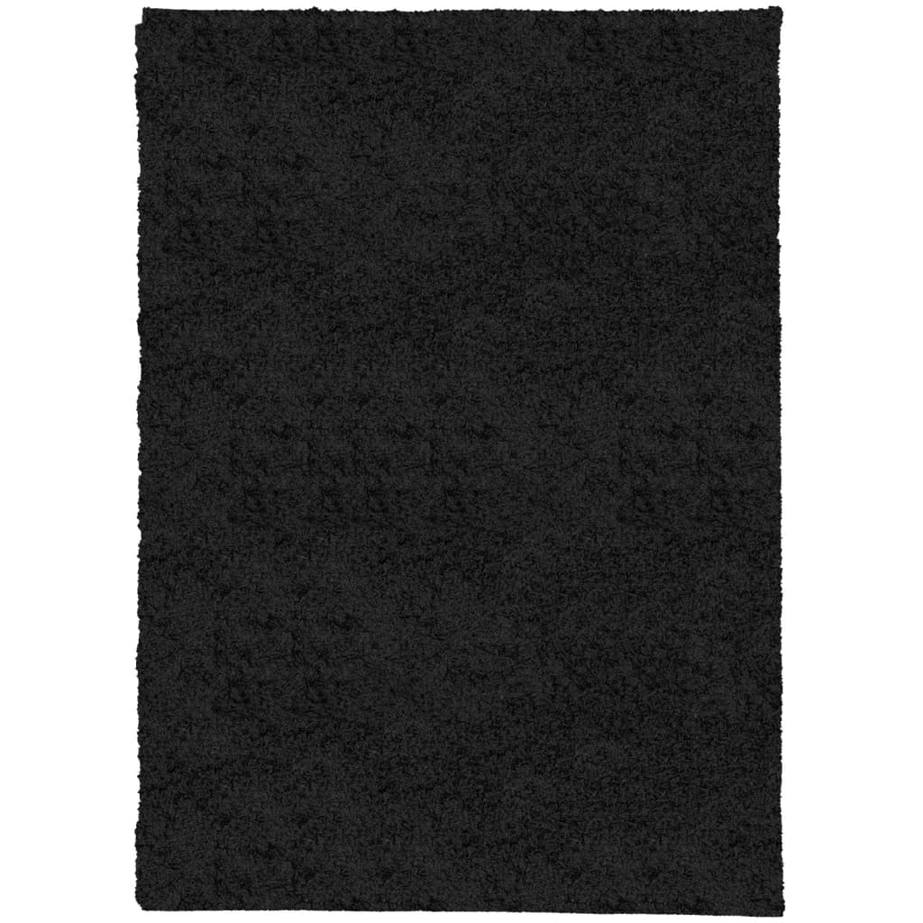 Shaggy rug PAMPLONA high pile modern black 200x280 cm