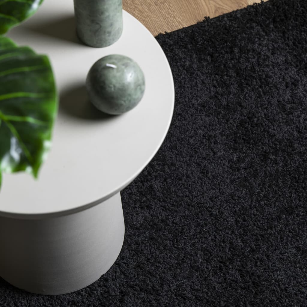 Shaggy rug PAMPLONA high pile modern black 200x280 cm