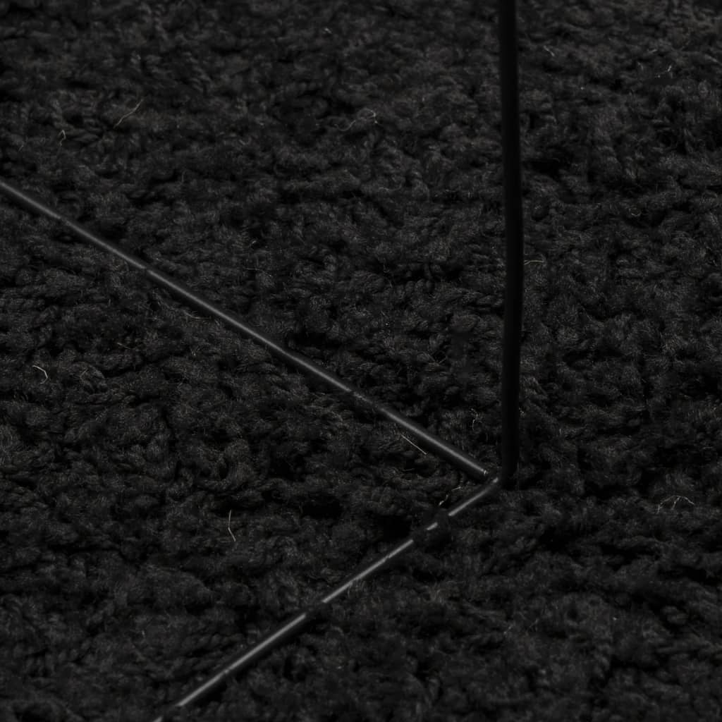 Shaggy rug PAMPLONA high pile modern black 200x280 cm