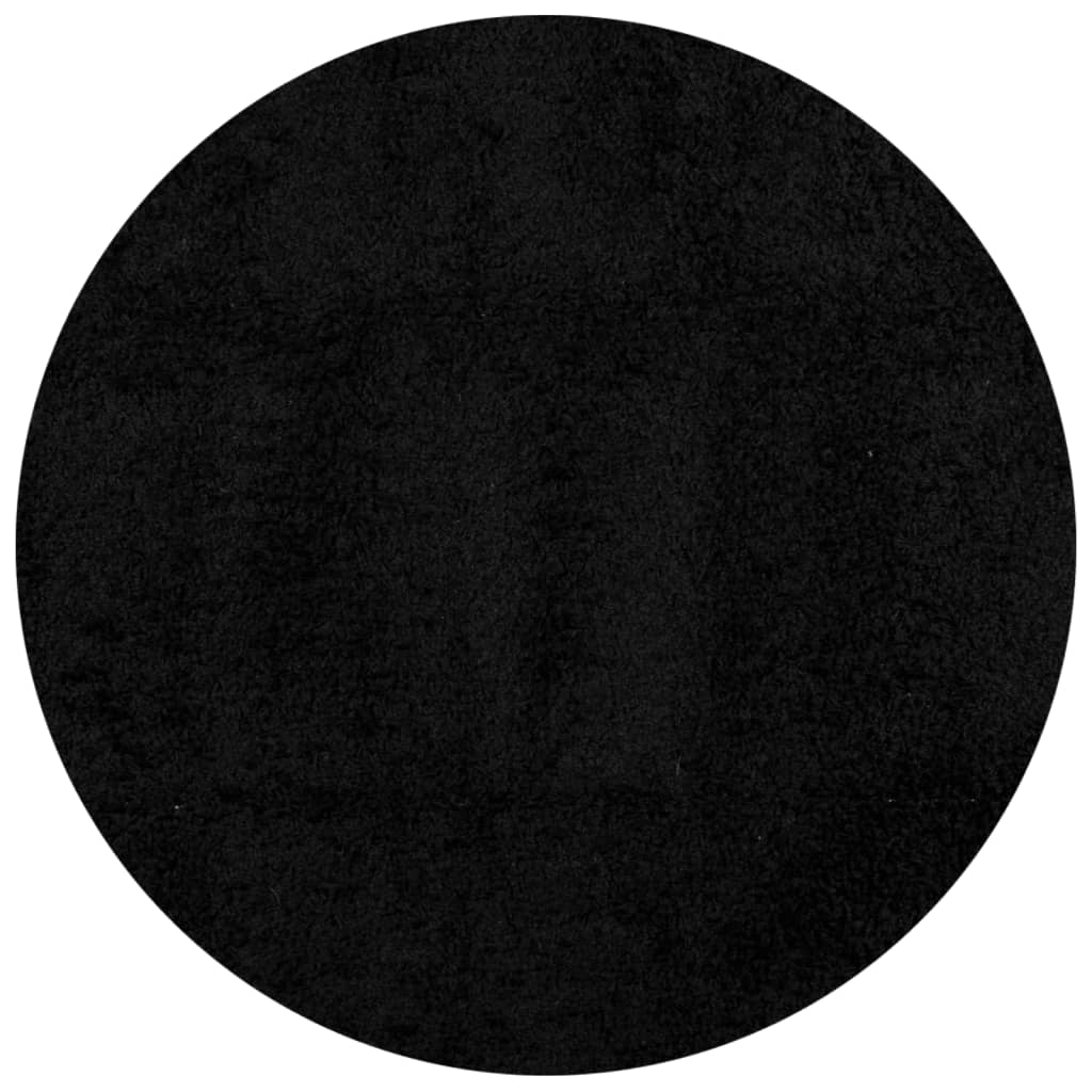Tapis shaggy PAMPLONA poils longs moderne noir Ø 280 cm