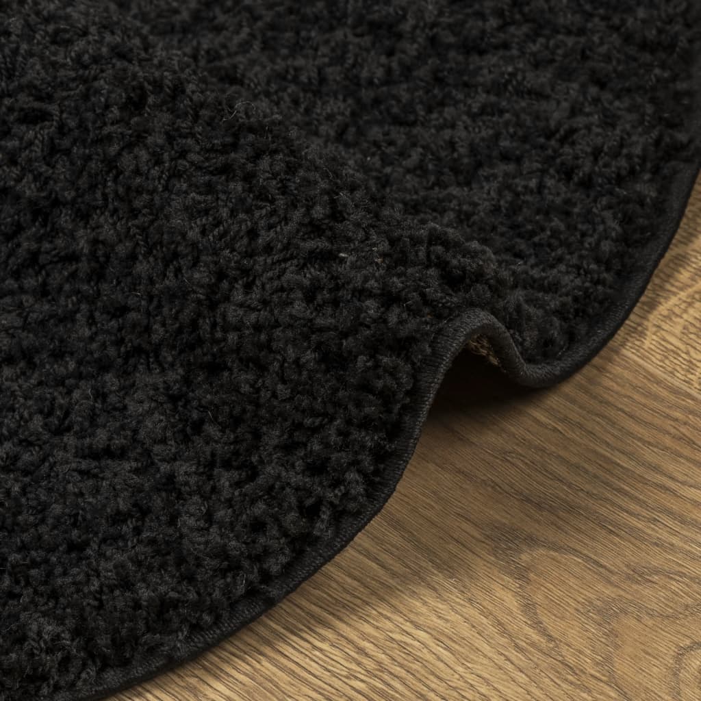 Tapis shaggy PAMPLONA poils longs moderne noir Ø 280 cm